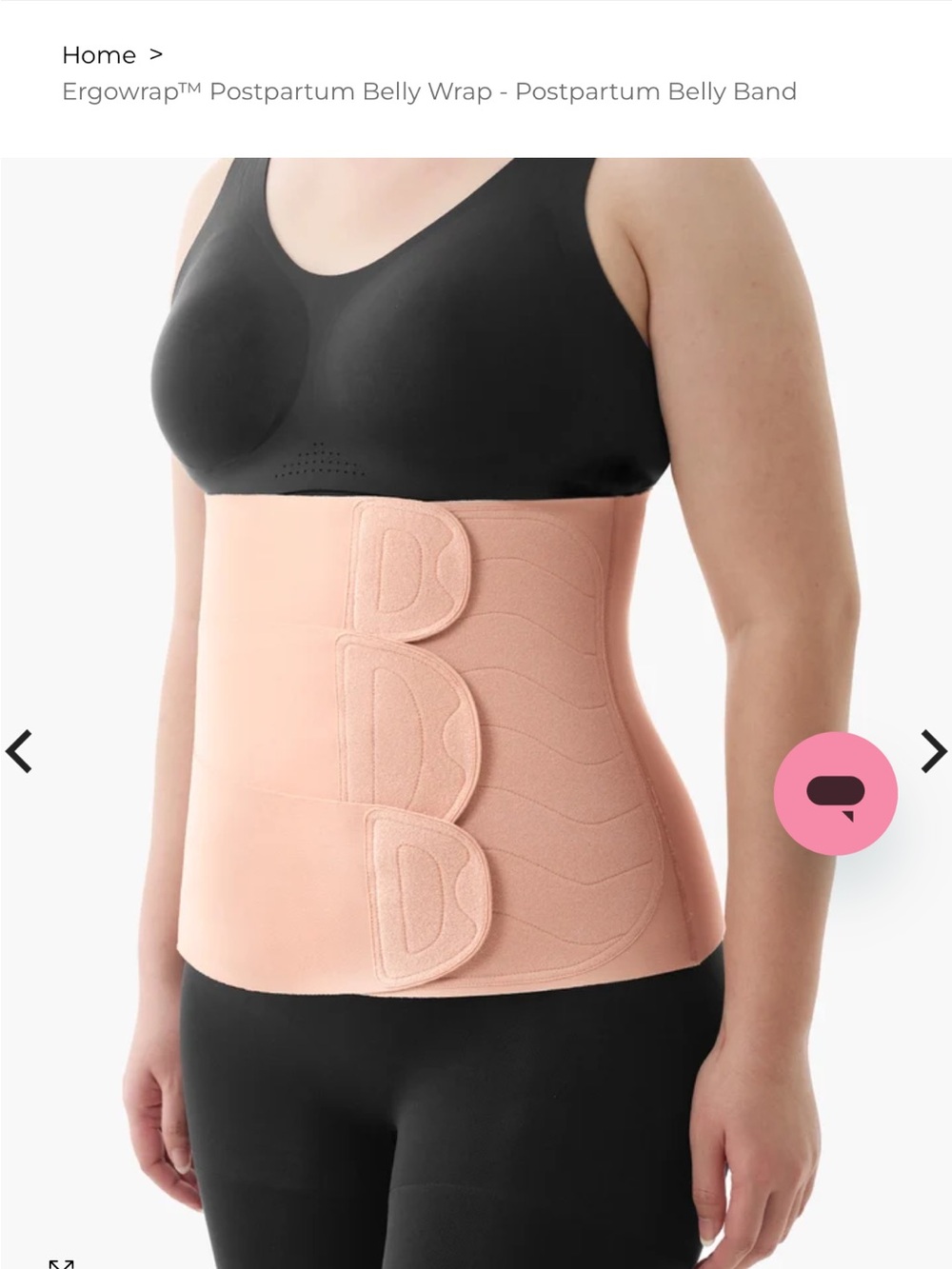NWT Momcozy Ergowrap Postpartum Belly Wrap in Oysterpink Adjustable Support Band